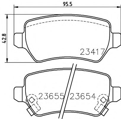 комплект спирачно феродо, дискови спирачки 8DB 355 018-781