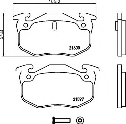 комплект спирачно феродо, дискови спирачки 8DB 355 019-221