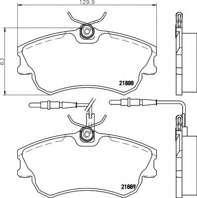 комплект спирачно феродо, дискови спирачки 8DB 355 019-261
