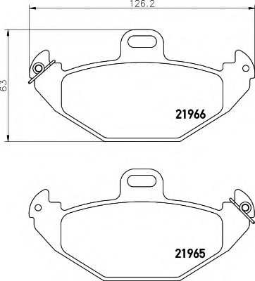 комплект спирачно феродо, дискови спирачки 8DB 355 019-351
