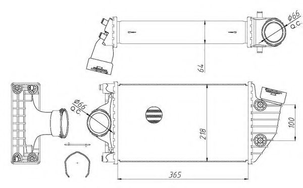 интеркулер (охладител за въздуха на турбината) 30441