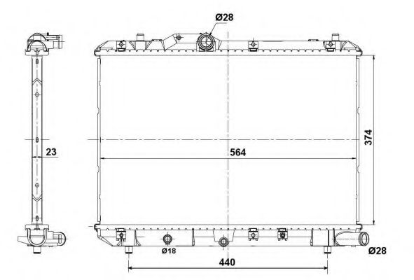 радиатор, охлаждане на двигателя 56101