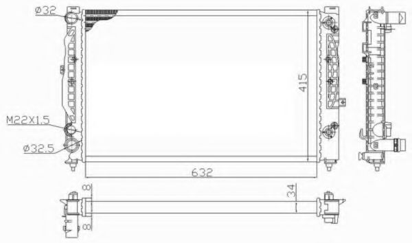 радиатор, охлаждане на двигателя 59101