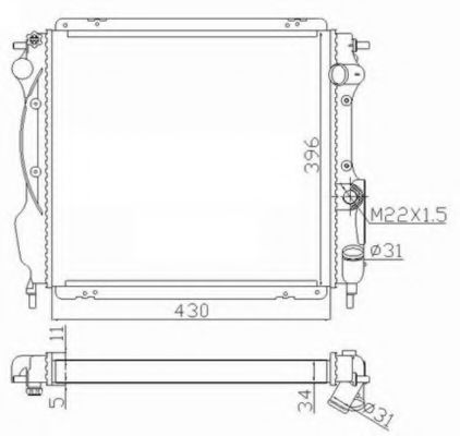 радиатор, охлаждане на двигателя 59121