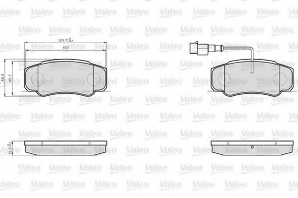 комплект спирачно феродо, дискови спирачки 873921