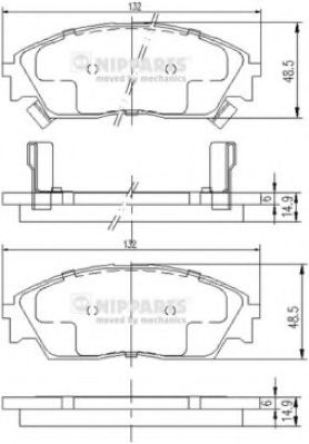 комплект спирачно феродо, дискови спирачки J3604023