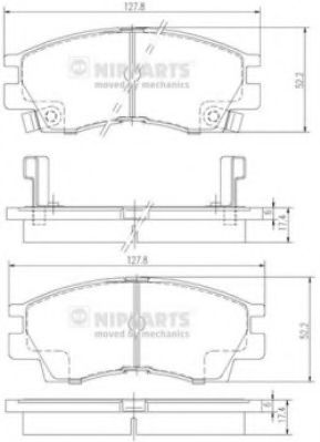 комплект спирачно феродо, дискови спирачки J3605029