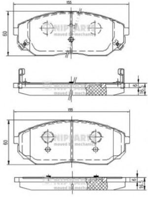 комплект спирачно феродо, дискови спирачки