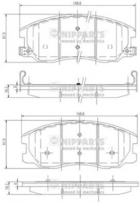 комплект спирачно феродо, дискови спирачки J3600913