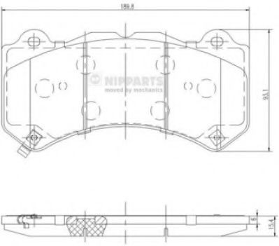 комплект спирачно феродо, дискови спирачки N3601103