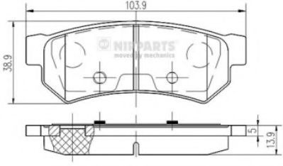 комплект спирачно феродо, дискови спирачки N3610907