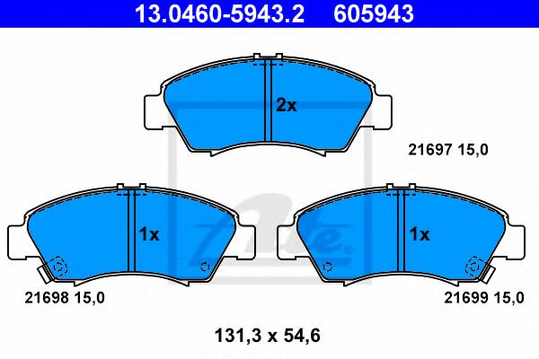 комплект спирачно феродо, дискови спирачки 13.0460-5943.2