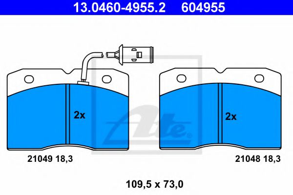 комплект спирачно феродо, дискови спирачки 13.0460-4955.2