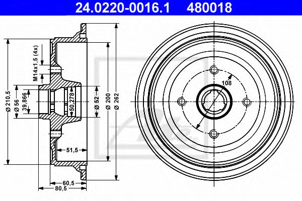 спирачен барабан 24.0220-0016.1