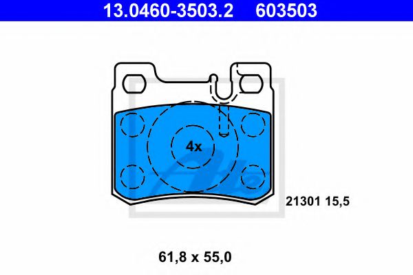 комплект спирачно феродо, дискови спирачки 13.0460-3503.2