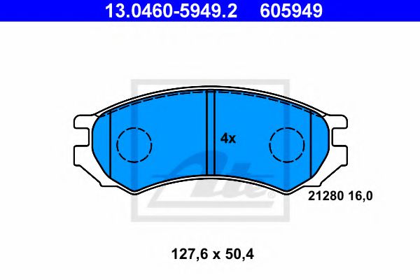 комплект спирачно феродо, дискови спирачки 13.0460-5949.2