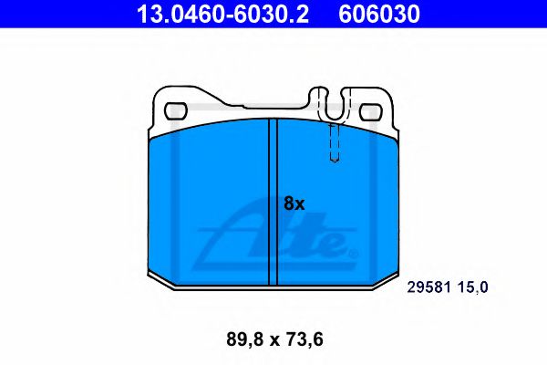 комплект спирачно феродо, дискови спирачки 13.0460-6030.2