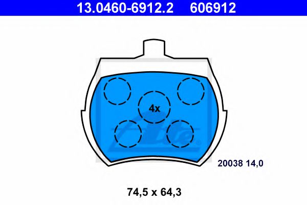 комплект спирачно феродо, дискови спирачки 13.0460-6912.2