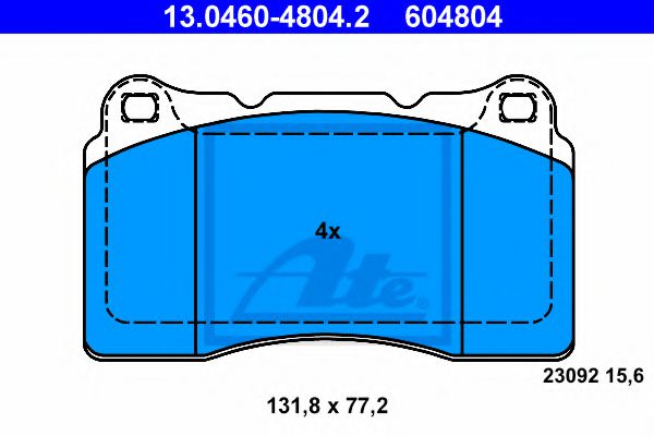 комплект спирачно феродо, дискови спирачки 13.0460-4804.2