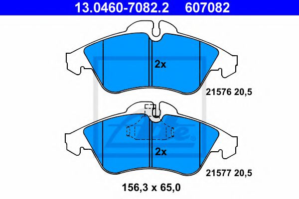 комплект спирачно феродо, дискови спирачки 13.0460-7082.2