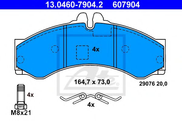 комплект спирачно феродо, дискови спирачки 13.0460-7904.2