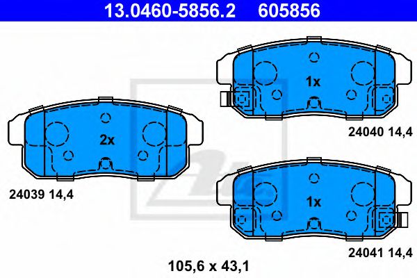 комплект спирачно феродо, дискови спирачки 13.0460-5856.2