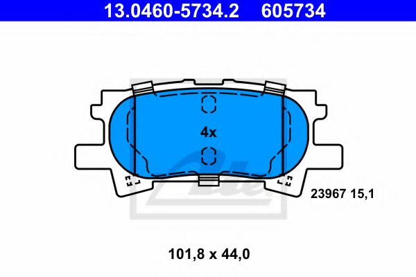 комплект спирачно феродо, дискови спирачки 13.0460-5734.2