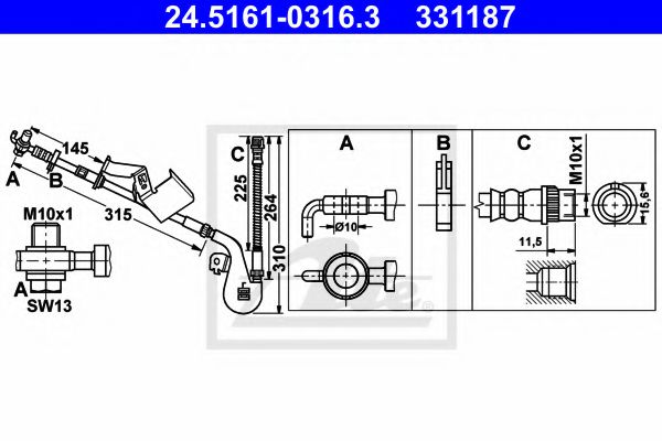 спирачен маркуч 24.5161-0316.3
