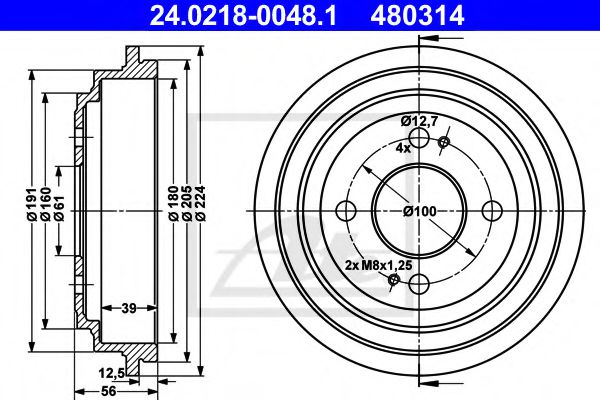 спирачен барабан 24.0218-0048.1