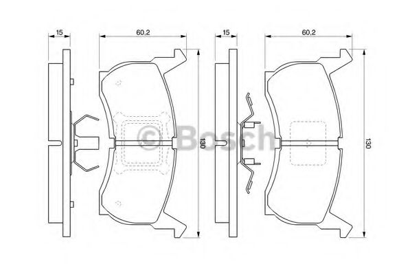 комплект спирачно феродо, дискови спирачки 0 986 424 142