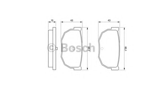 комплект спирачно феродо, дискови спирачки 0 986 424 162