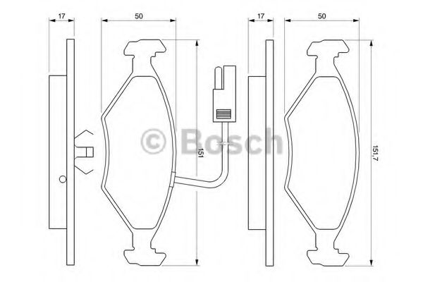 комплект спирачно феродо, дискови спирачки 0 986 424 178