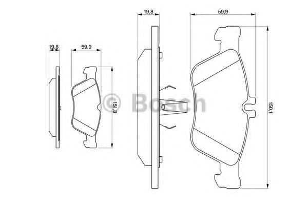 комплект спирачно феродо, дискови спирачки 0 986 424 234