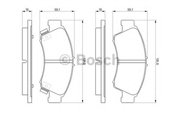 комплект спирачно феродо, дискови спирачки 0 986 461 126