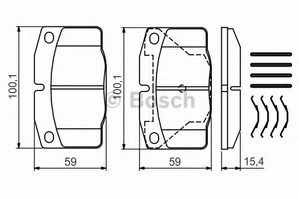 комплект спирачно феродо, дискови спирачки 0 986 469 390