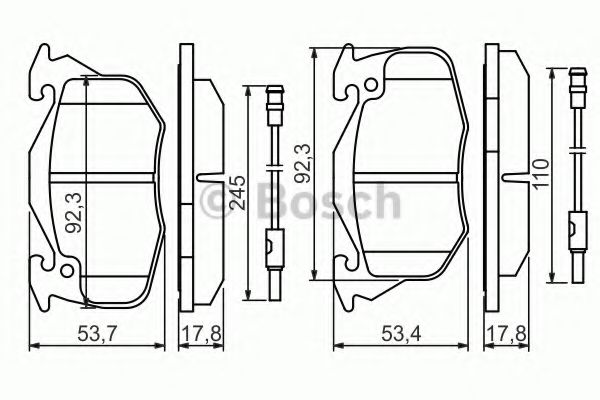комплект спирачно феродо, дискови спирачки 0 986 469 860