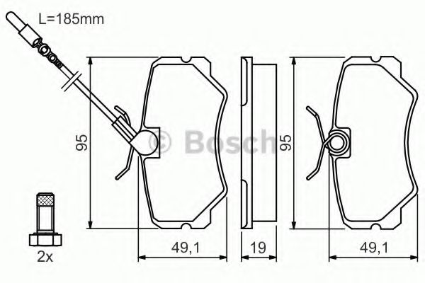 комплект спирачно феродо, дискови спирачки 0 986 492 090