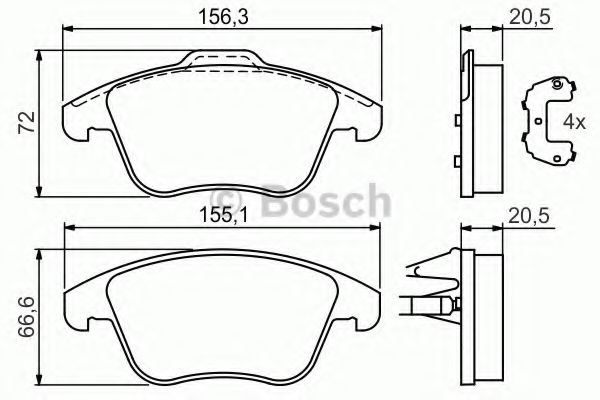 комплект спирачно феродо, дискови спирачки 0 986 494 169