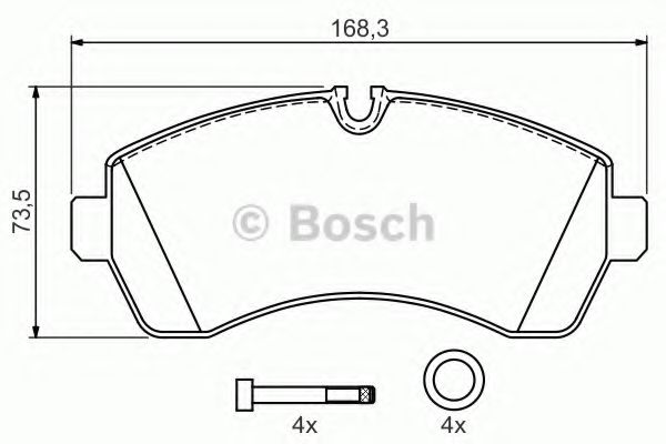 комплект спирачно феродо, дискови спирачки 0 986 494 194