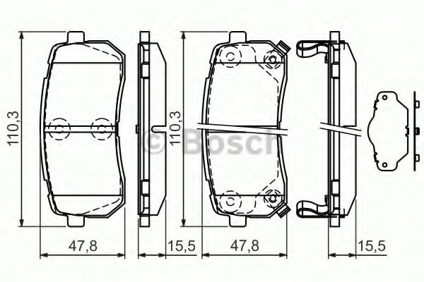 комплект спирачно феродо, дискови спирачки 0 986 494 327