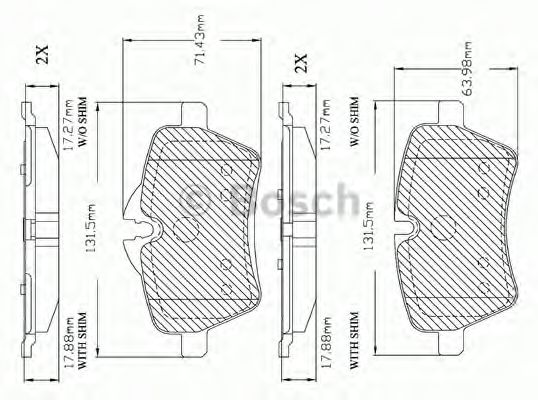 комплект спирачно феродо, дискови спирачки