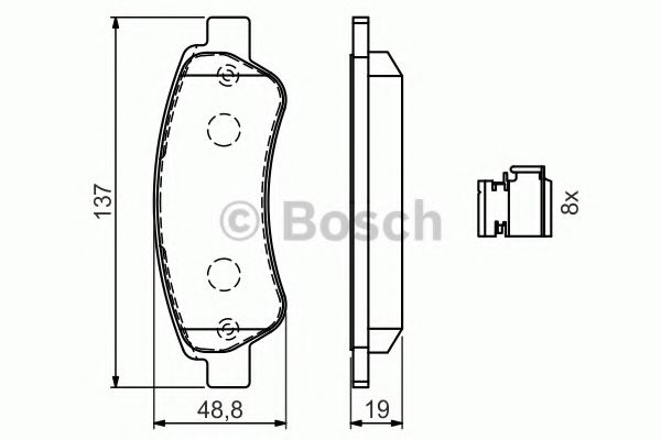 комплект спирачно феродо, дискови спирачки 0 986 494 604