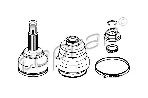 каре комплект, полуоска 304 002