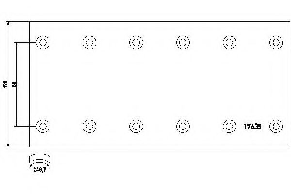 комплект феродо за накладки, барабанни спирачки 1708802