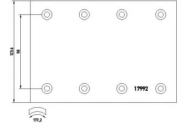 комплект феродо за накладки, барабанни спирачки 1799202