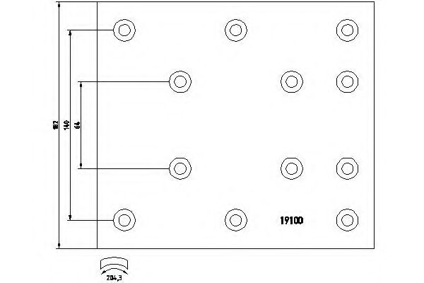 комплект феродо за накладки, барабанни спирачки 1909901
