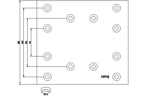 комплект феродо за накладки, барабанни спирачки 1971401