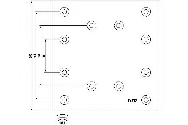 комплект феродо за накладки, барабанни спирачки 1971601