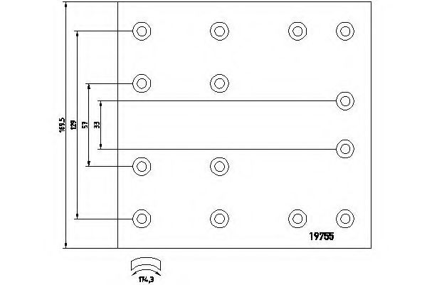 комплект феродо за накладки, барабанни спирачки 1975803