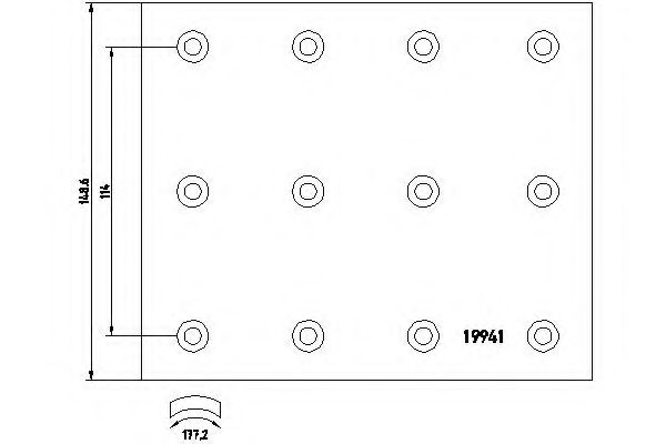 комплект феродо за накладки, барабанни спирачки 1994102